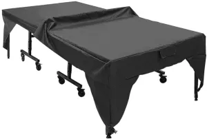 Joyzan Table Tennis Cover, Ping Pong Dustproof Waterproof Double Stitched Seams Sunproof Outdoor Living Weather Resistant Flat Folding Tables Protection Universal Courtyard Patio Indoor Outside Black