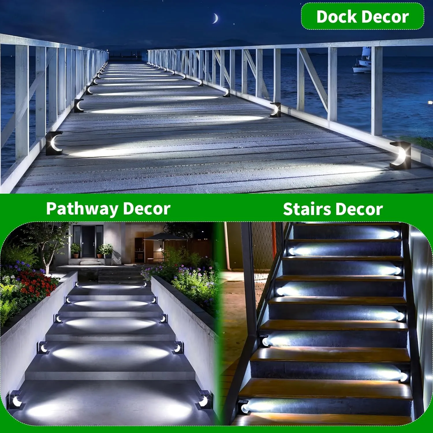 JSOT Solar Step Lights - Outdoor Stair Lights 12 Pack Deck Light Solar Powered Decor Light for Garden Yard Patio Front