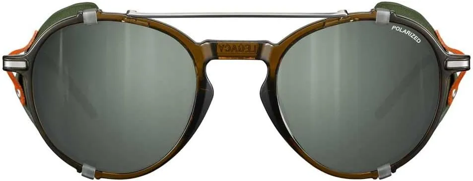 Julbo Legacy Glacier Sunglasses for Men & Women w/Removable Leather Side Shields for Hiking, Ski, Snow - 100% UV Protection