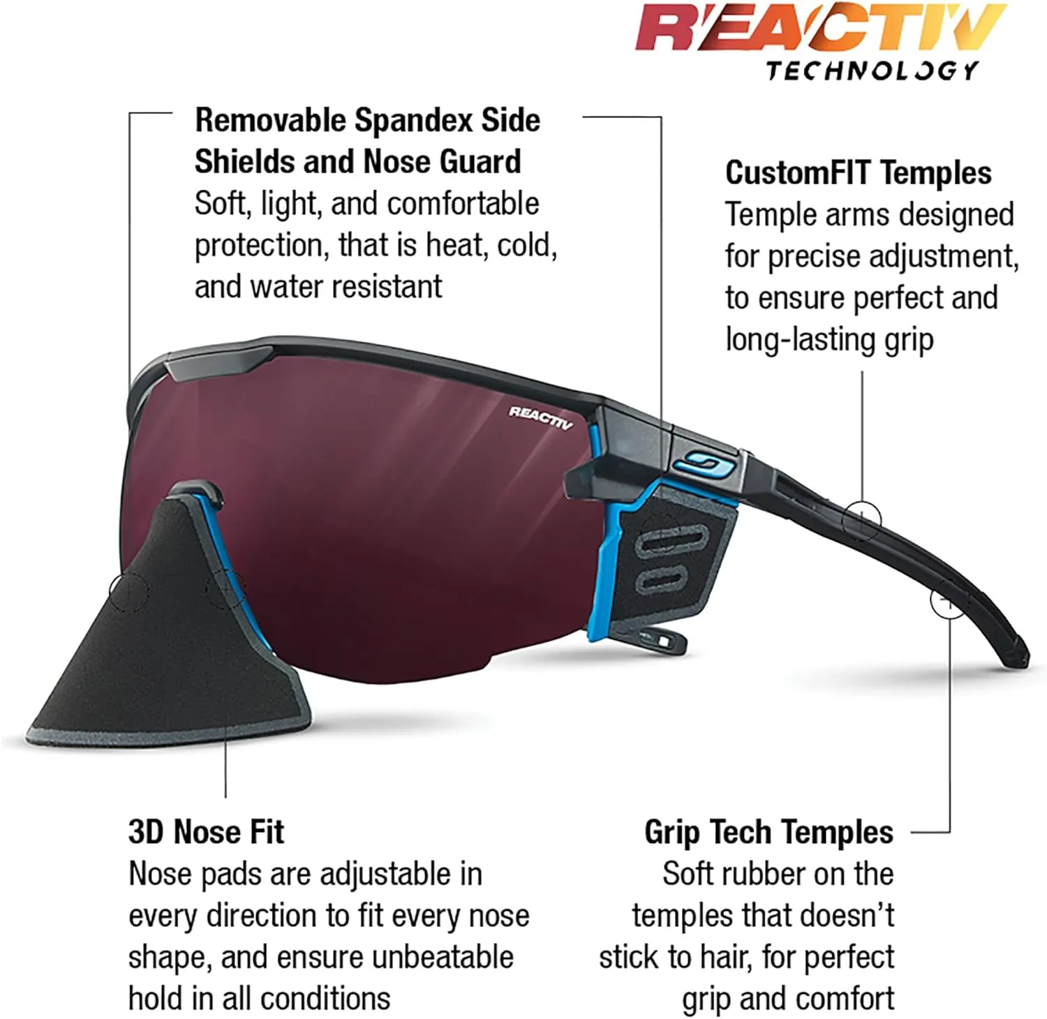Julbo Ultimate Cover Glacier Glasses Men & Women/Photochromic lenses for Mountaineers, Hiking, Skiing & Snow travel 100% UV