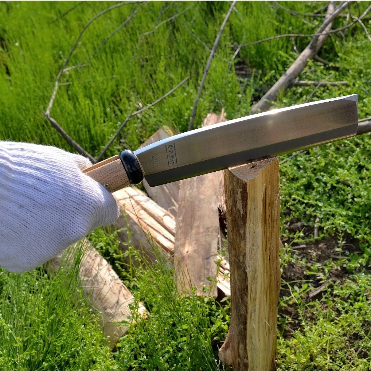 KAKURI Japanese NATA Tool Knife 8.2" Made in Japan, Bushcraft Hatchet Axe with Sheath for Camping, Outdoor, Campfire, Gardening