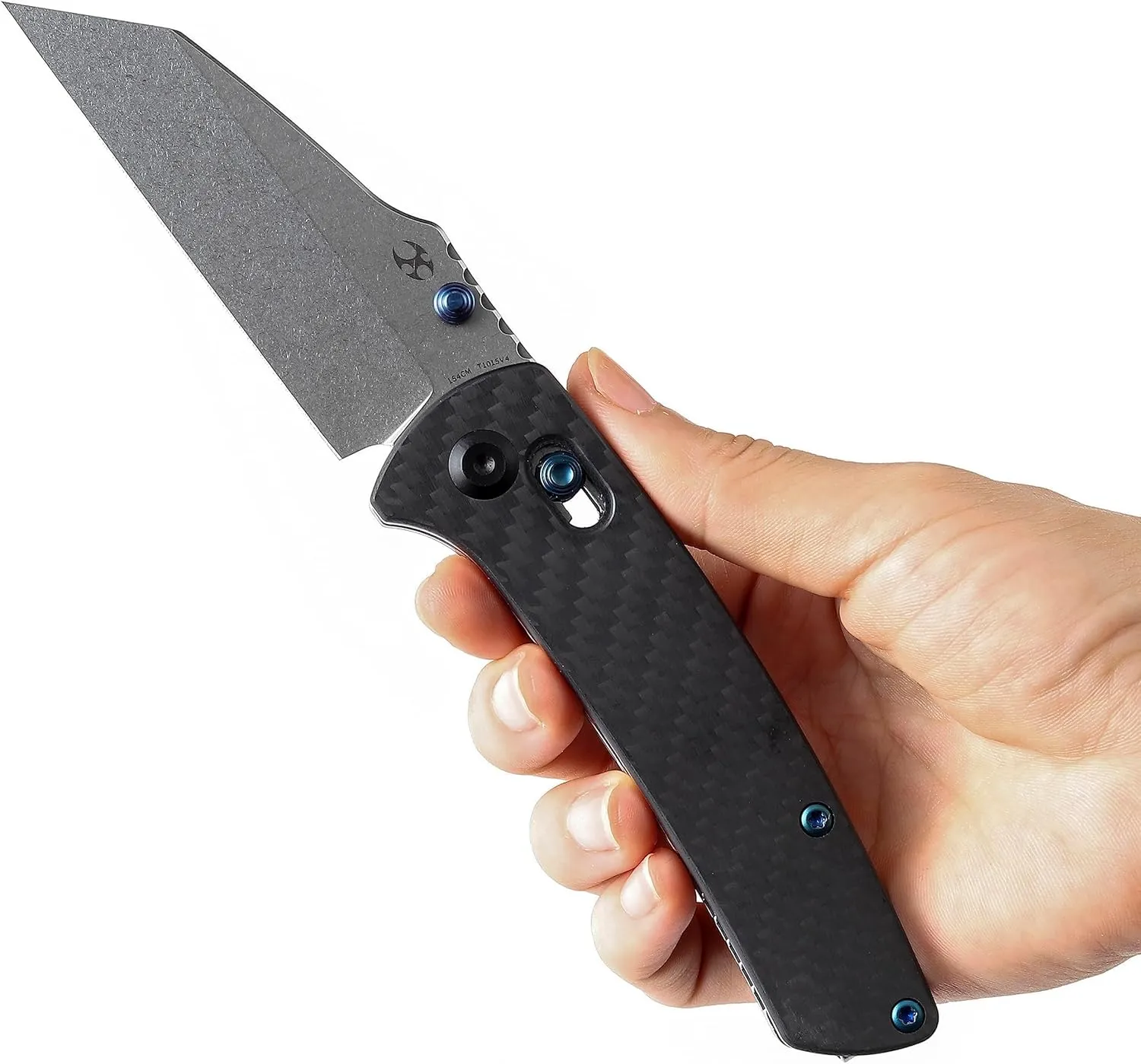 KANSEPT Main Street Pocket Folding Knife, 3.36'' 154CM Sharp Steel Blade, Twill CarbonFiber G10 Handle with Axis Lock and ThumbStud, Perfect Clip for Camping Hiking Fishing Gift Everyday Carry T1015v4