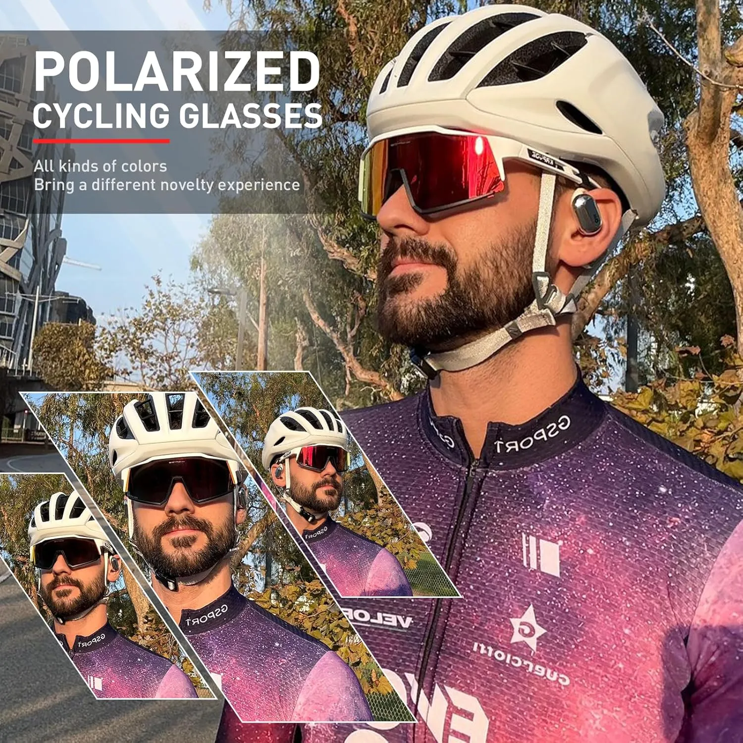 KAPVOE Polarized Glasses With 1 Lens Or 4 Lens UV Protection for Women Men Cycling Sunglasses Tr90 Frame Sports Bike K9022