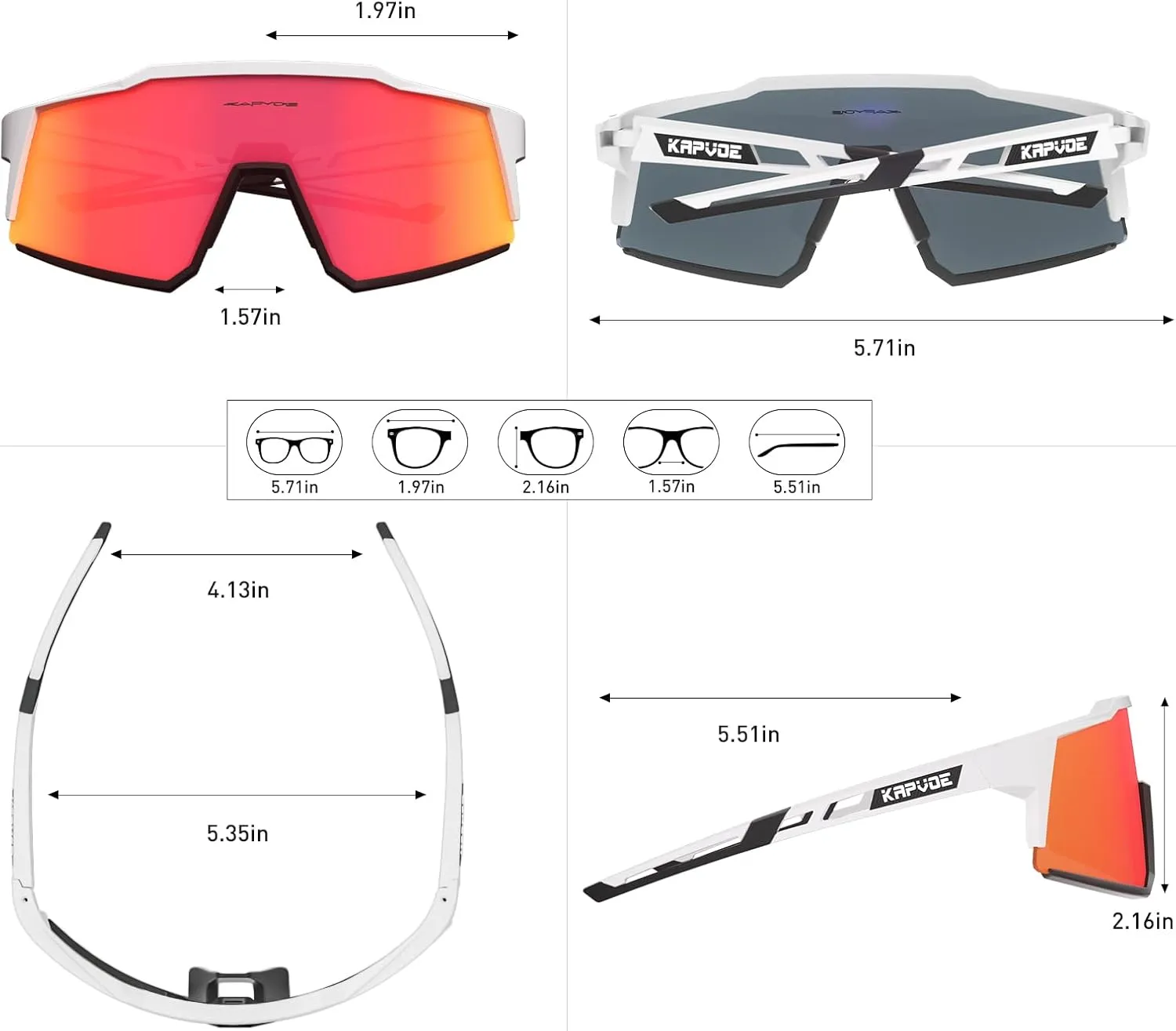 KAPVOE Polarized Glasses With 1 Lens Or 4 Lens UV Protection for Women Men Cycling Sunglasses Tr90 Frame Sports Bike K9022