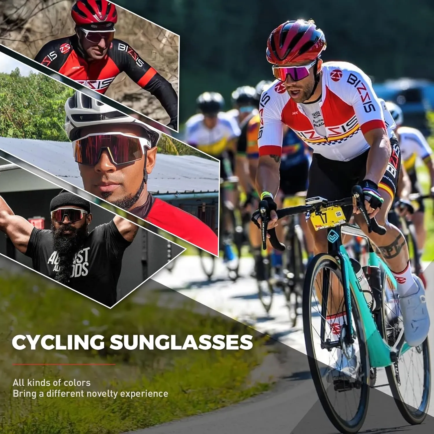 KAPVOE Polarized Glasses With 1 Lens Or 4 Lens UV Protection for Women Men Cycling Sunglasses Tr90 Frame Sports Bike K9022