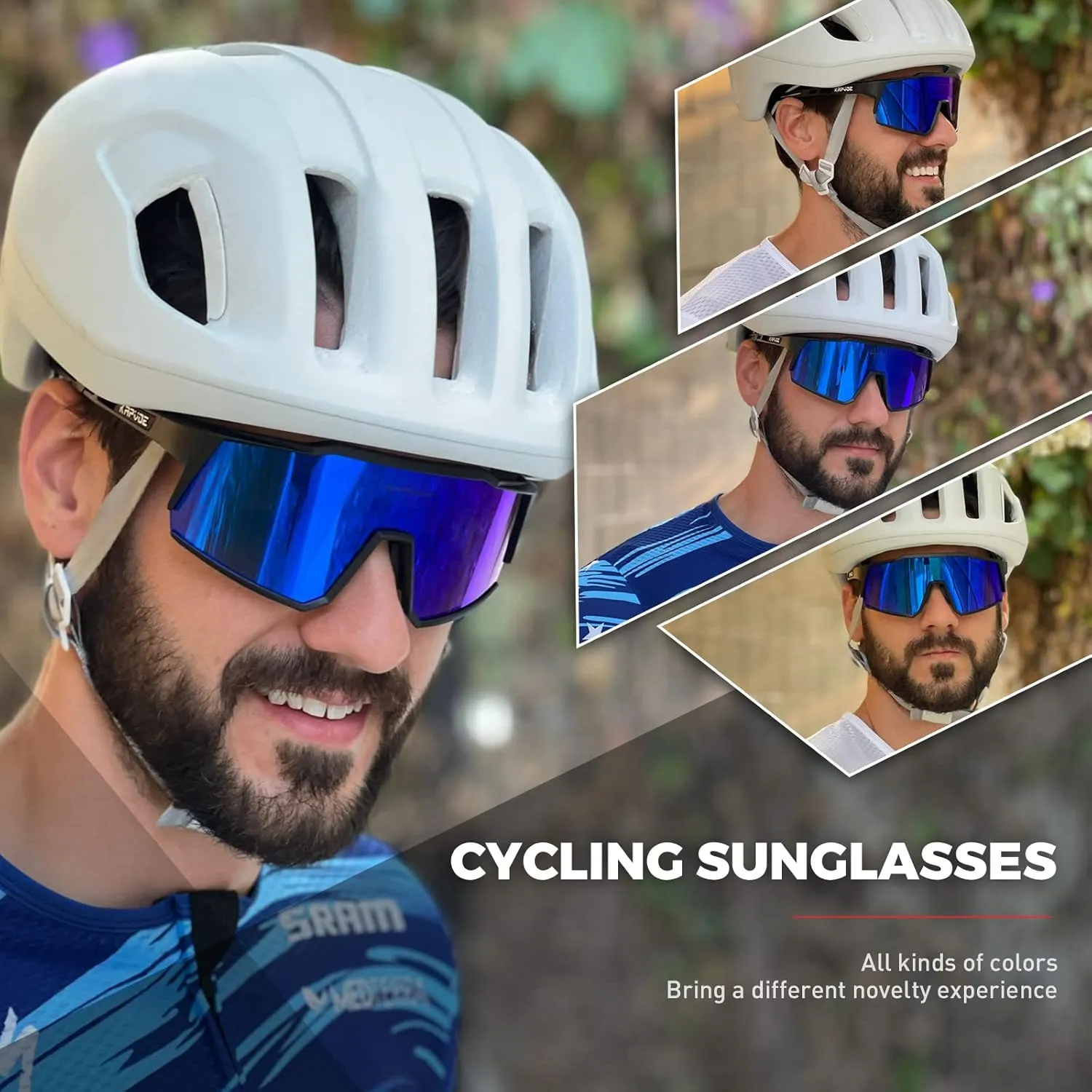 KAPVOE Polarized Glasses With 1 Lens Or 4 Lens UV Protection for Women Men Cycling Sunglasses Tr90 Frame Sports Bike K9022