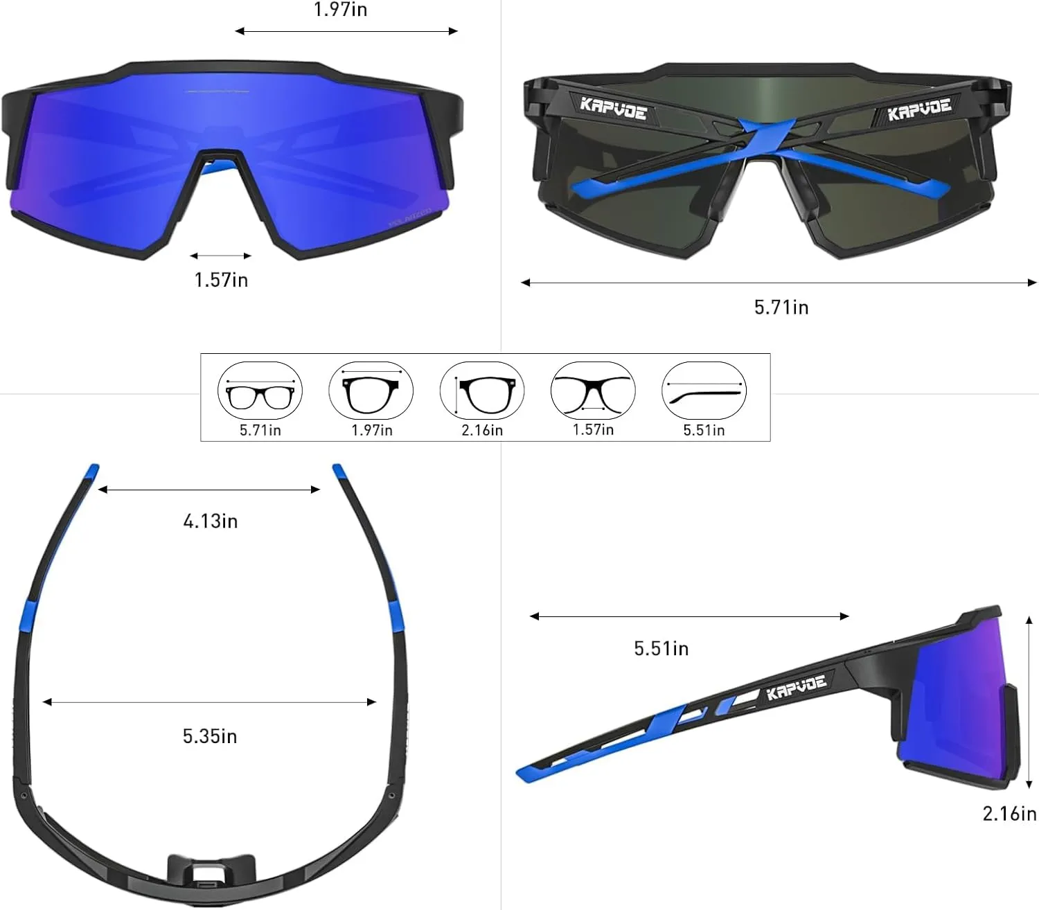 KAPVOE Polarized Glasses With 1 Lens Or 4 Lens UV Protection for Women Men Cycling Sunglasses Tr90 Frame Sports Bike K9022