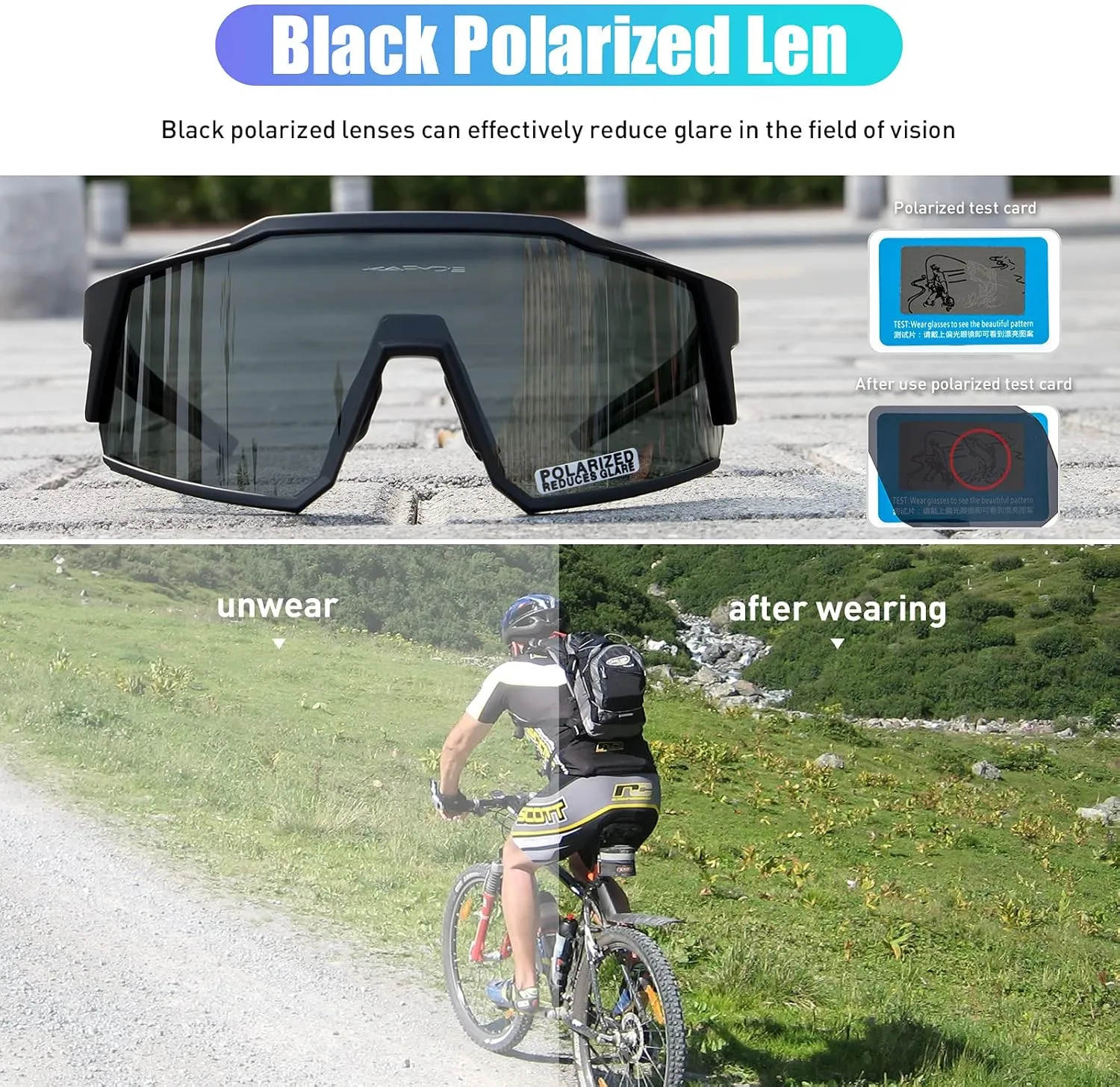 KAPVOE Polarized Glasses With 1 Lens Or 4 Lens UV Protection for Women Men Cycling Sunglasses Tr90 Frame Sports Bike K9022
