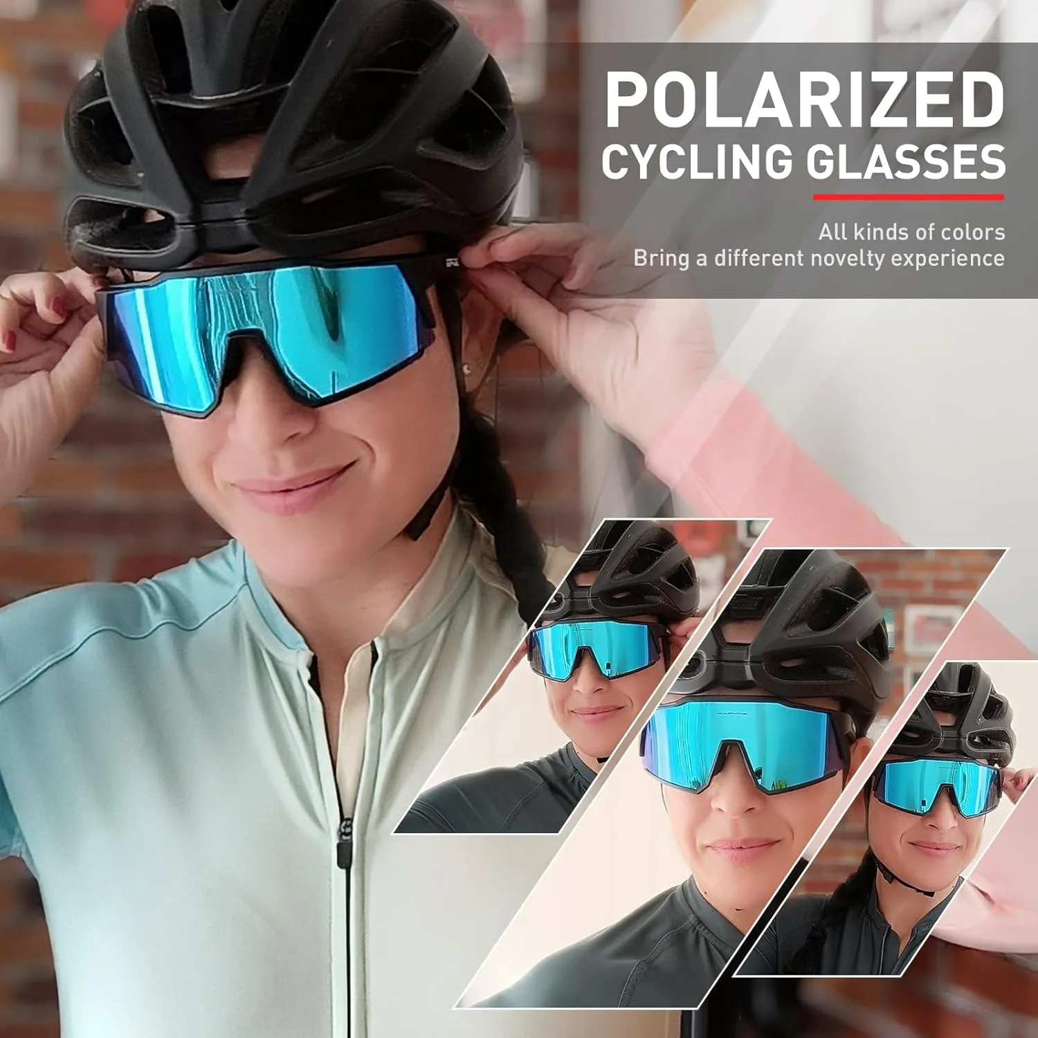 KAPVOE Polarized Glasses With 1 Lens Or 4 Lens UV Protection for Women Men Cycling Sunglasses Tr90 Frame Sports Bike K9022