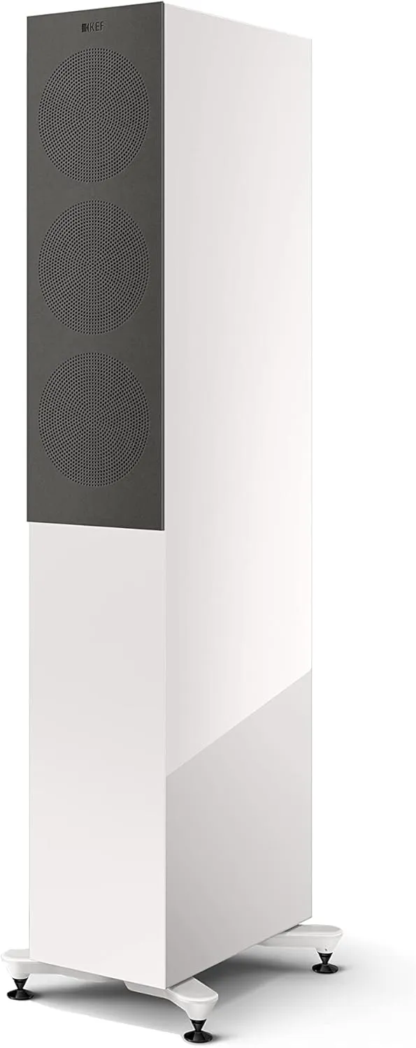 KEF R5 Meta Compact 3 Way Floorstanding Speaker - Each (Gloss White)