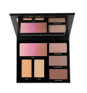 Kevyn Aucoin Sculpt and Define Contour Book: All-in-one makeup artist palette compact. Defines facial features. Eyes, cheekbone, nose & jawline. Highlighters to glow. All skin tones & shapes.