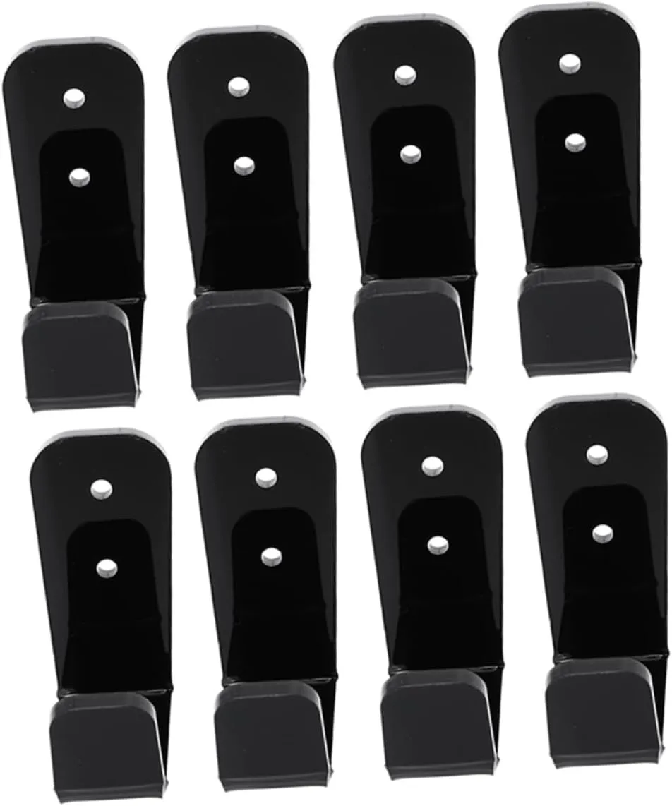 KICHOUSE 4Pairs Acrylic Ski Poles and Fishing Rod Wall Holders Versatile Organizers for Hockey Sticks Trekking Poles and Golf Clubs Includes Screws for Easy Installation