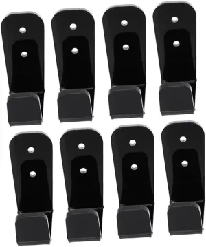 KICHOUSE 4Pairs Acrylic Ski Poles and Fishing Rod Wall Holders Versatile Organizers for Hockey Sticks Trekking Poles and Golf Clubs Includes Screws for Easy Installation