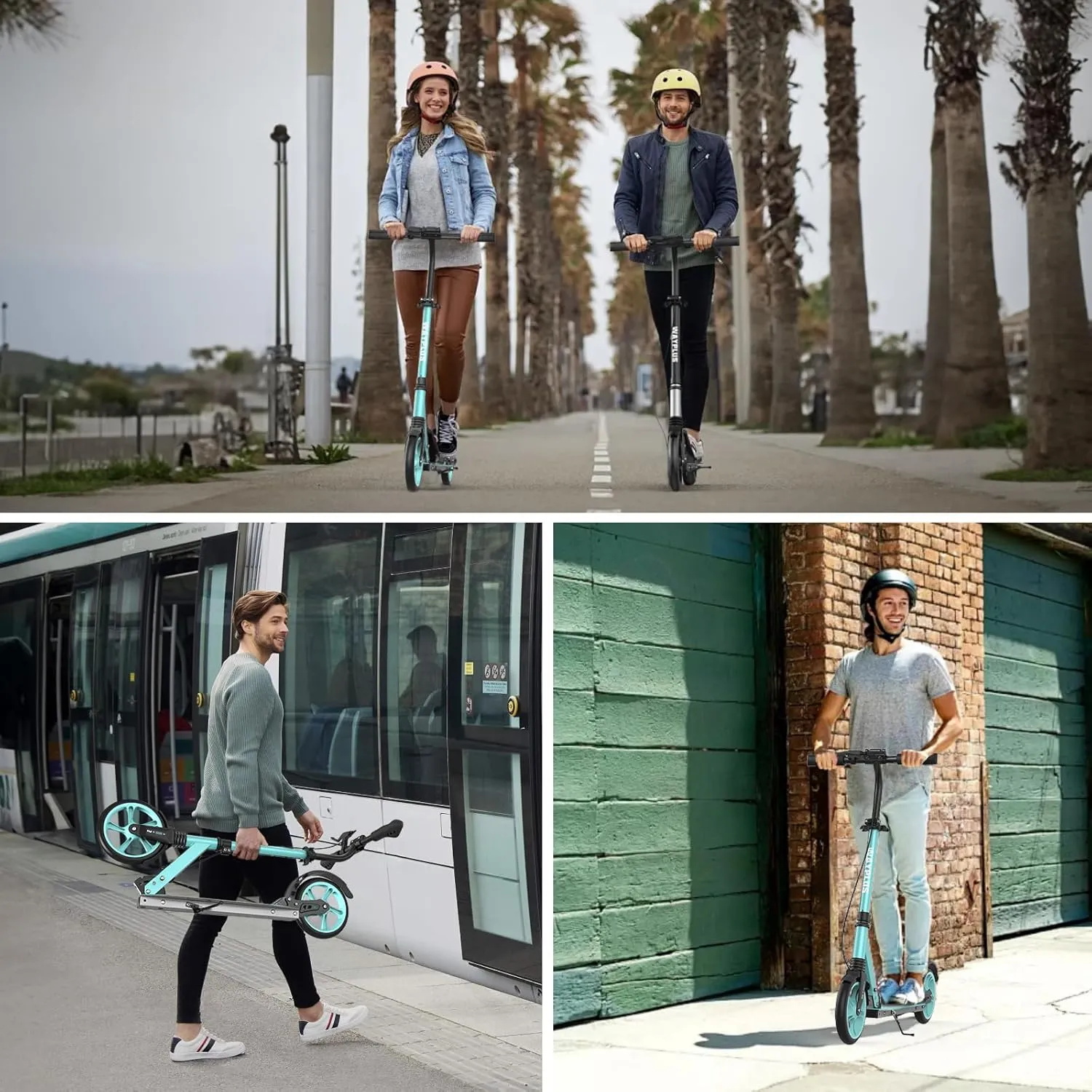 Kick Scooter for Ages 6 ,Kid, Teens & Adults. Max Load 240 LBS. Foldable, Lightweight, 8IN Big Wheels for Kids, Teen and Adults, 4 Adjustable Levels. Bearing ABEC9