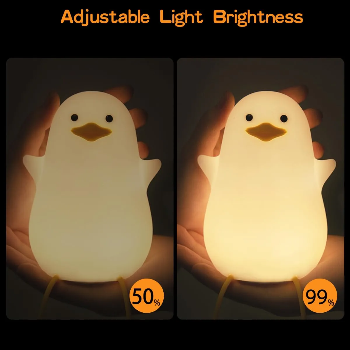 Kid's Cute Silicone Duck Nursery Lamp for Toddlers - Animal Night Light for Bedroom & Kids Room Gift