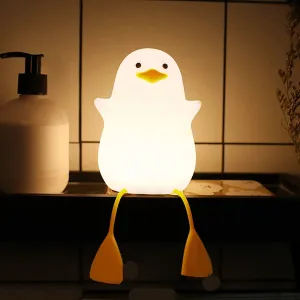 Kid's Cute Silicone Duck Nursery Lamp for Toddlers - Animal Night Light for Bedroom & Kids Room Gift