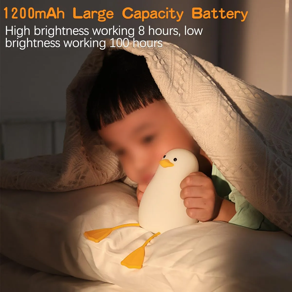 Kid's Cute Silicone Duck Nursery Lamp for Toddlers - Animal Night Light for Bedroom & Kids Room Gift