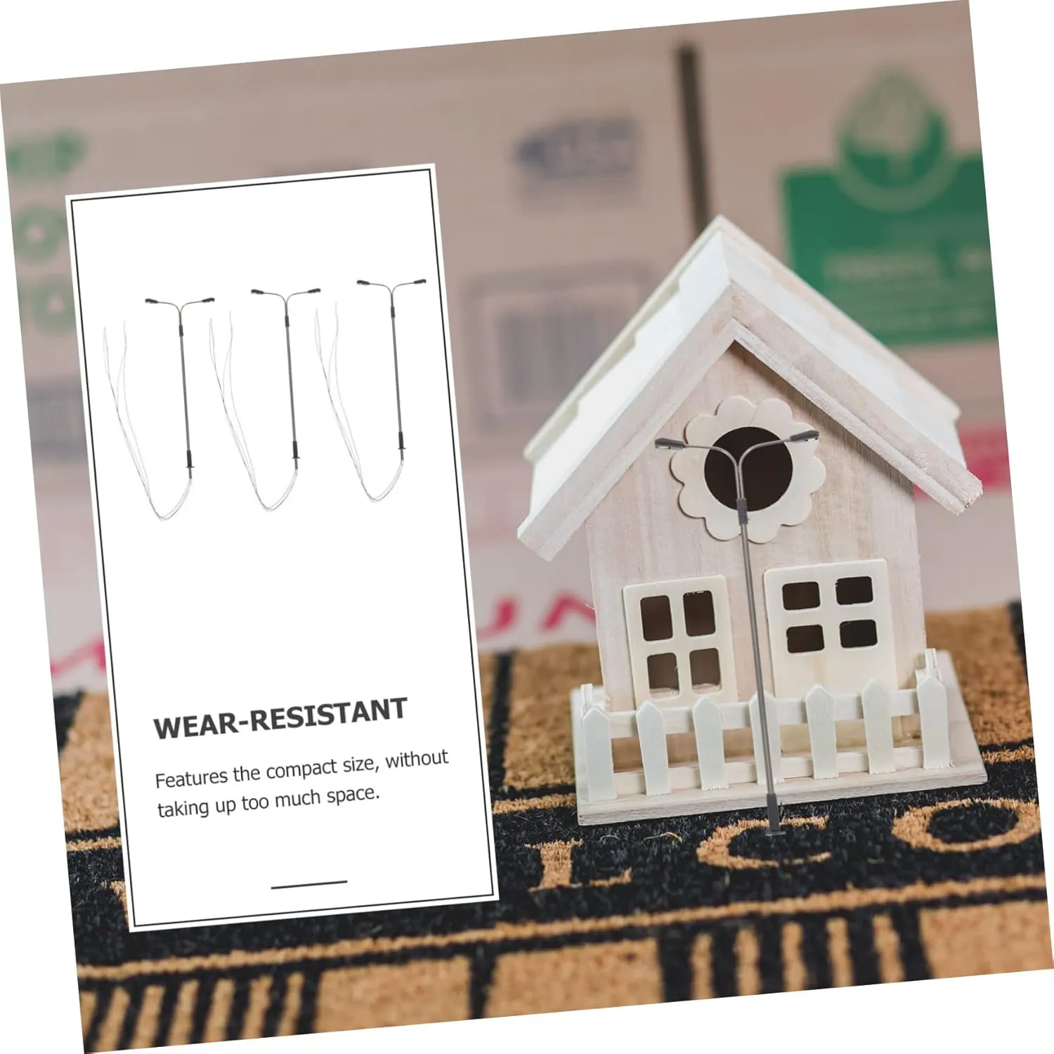 Kisangel 3sets Miniature Double End Street Lights for Landscape Road Lamp DIY Sand Table Decor Model for Miniature Garden Pathway Unique Creative Design 3pcs*3