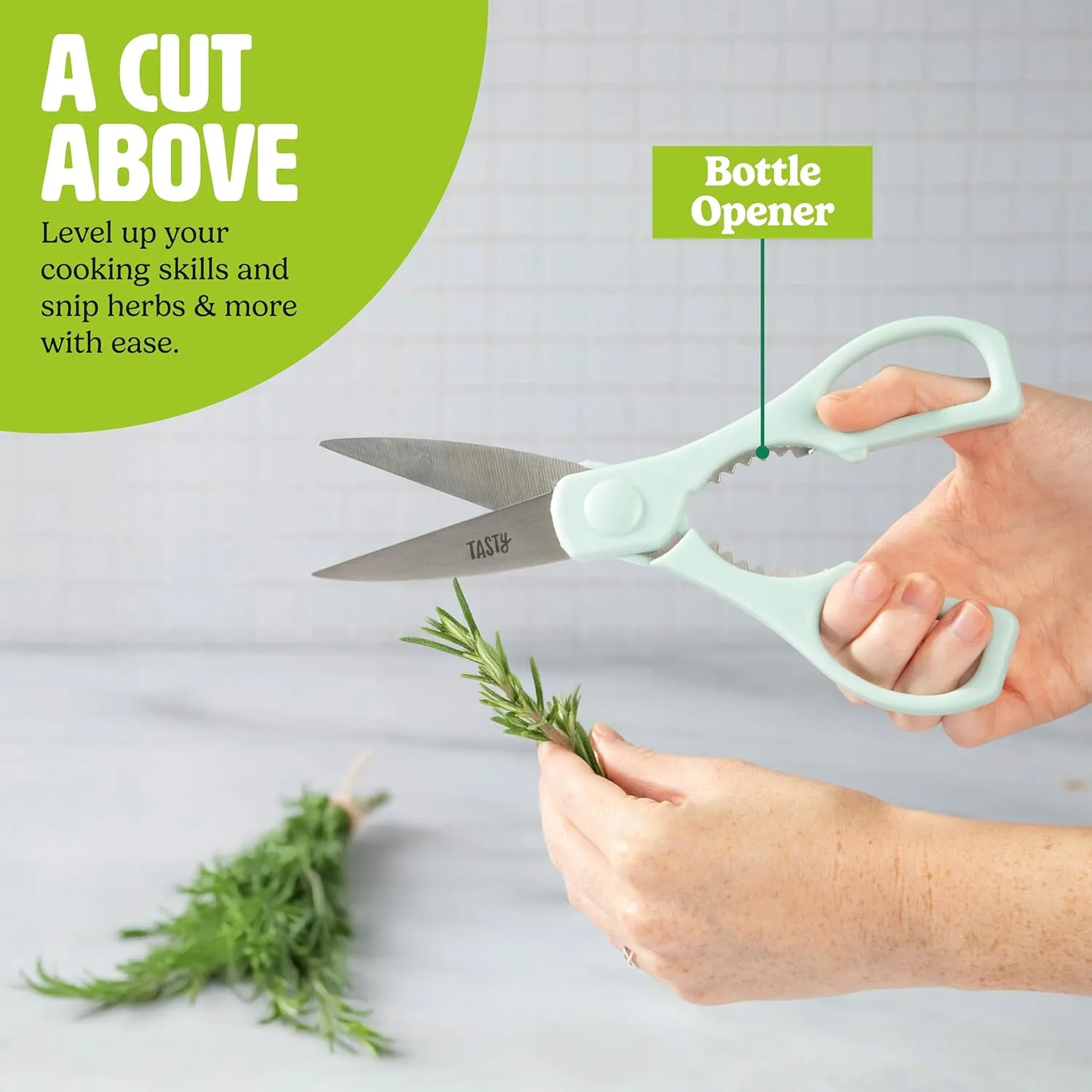 Kitchen Knife Set with Block, Cutlery Set includes Chef, Bread, Utility, Paring, Steak Knives & Shears, 10-Piece, Aqua