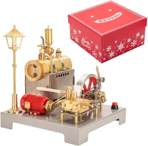 Kooteyybhyy Stirling Engine Model Kit, SE-02 Reversible Horizontal Stationary Steam Engine Sterling Engine Model Educational Gifts for Christmas, Birthdays for Adults-Kit/100PCS