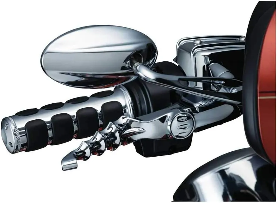 Kuryakyn 6205 Premium ISO Handlebar Grips for Dual Cable Throttle Control: 1982-2019 Harley-Davidson Motorcycles, Chrome, 1 Pair