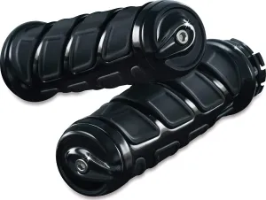 Kuryakyn 6376 Premium Kinetic Handlebar Grips for Kawasaki, Suzuki, Victory & Yamaha Motorcycles, Gloss Black, 1 Pair