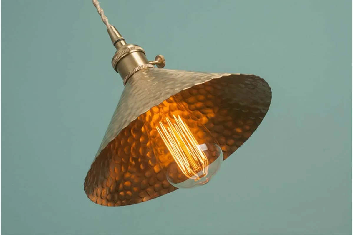 L-Type Track Lighting Pendants Restaurant 2ft 3-Light Hammered Hand-Made Copper Lampshade with Brass E26 Rotary Switch Socket Lightolier Compatible Track Light Industrial Customizable