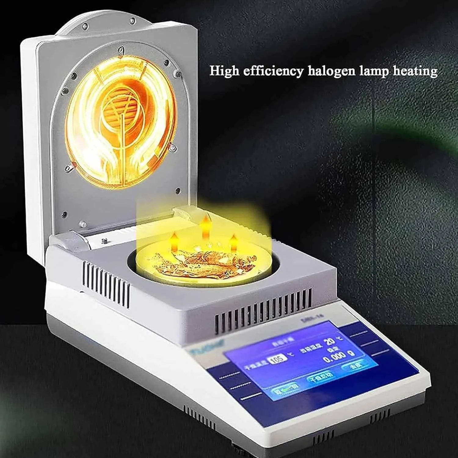 Lab Halogen Moisture Analyzer,Electronic Moisture Analyzer,LCD Precision Halogen Moisture Meter,for Agriculture,Medicine,Plastic,DHS-16A