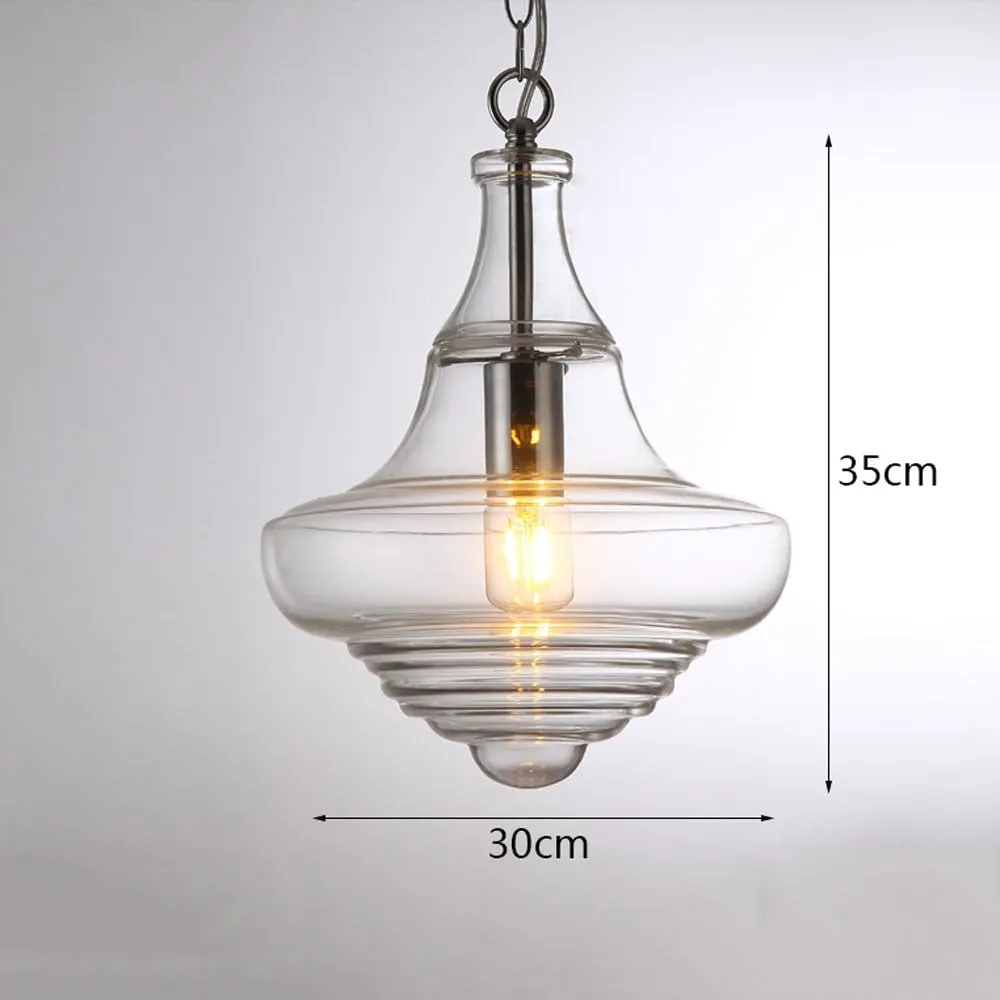 Lamp Nordic Creative Vintage Glass Ceiling Light Fixture Retro Edison E27 Coffee Droplight Height Adjustable Indoor Restaurant Dinning Room Hanging Lamps Deco Flush Mount Fixture/Coffee/Style C