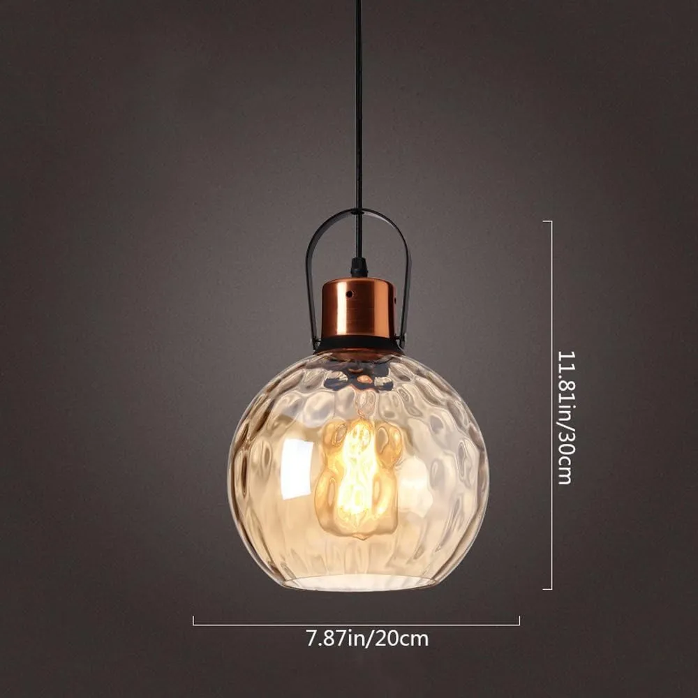 Lamp Traditional Clear Glass Shade Suspension Lamp Creative Art Glass Hanging Lights Fixture E27 Edison Kitchen Bar Crestaurant Droplight Flush Mount Fixture/Color/a Style