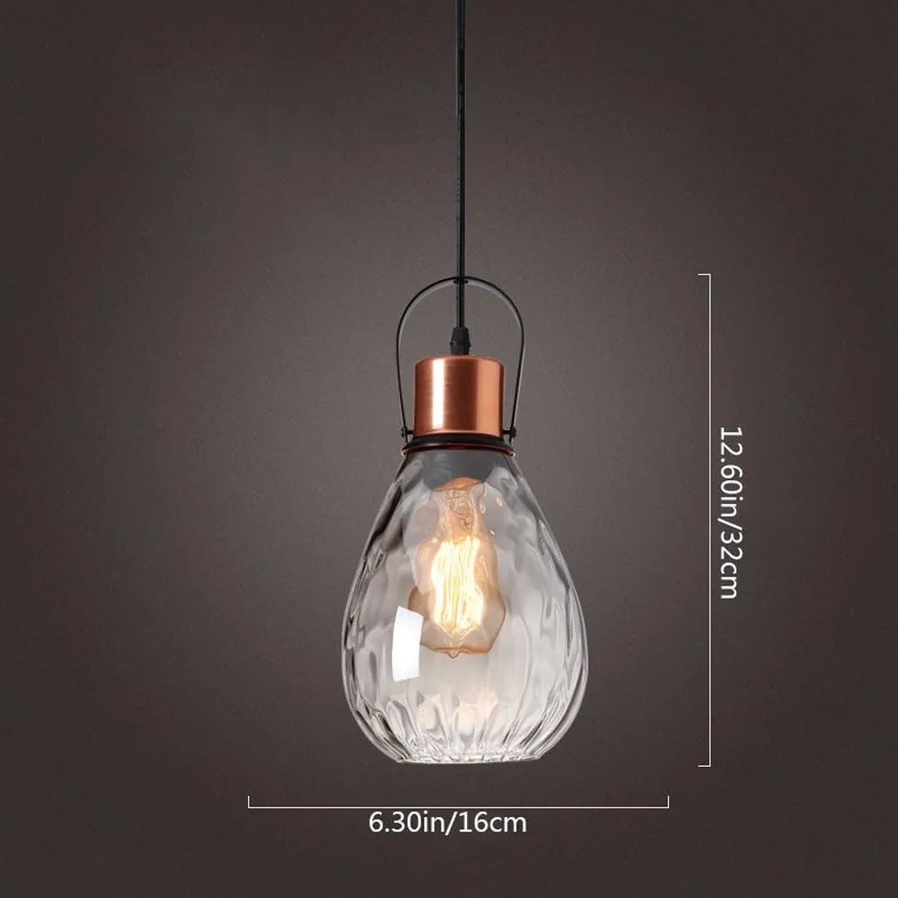 Lamp Traditional Clear Glass Shade Suspension Lamp Creative Art Glass Hanging Lights Fixture E27 Edison Kitchen Bar Crestaurant Droplight Flush Mount Fixture/Color/C Style