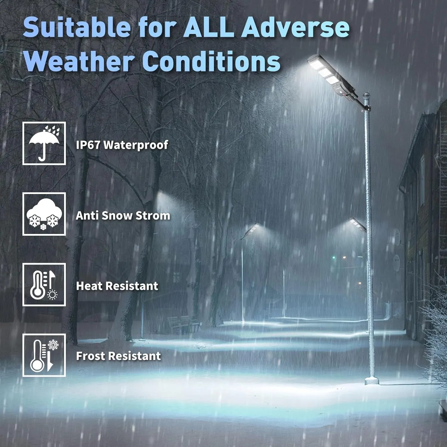 LANGY Solar Street Light Upgraded 9000 Lumens, 180 PCS LED Solar Powered Street Lamp Outdoor, 15000 mAh Battery, PIR Motion Sensor, 6000K, Dusk to Dawn Security Led Post Street Light