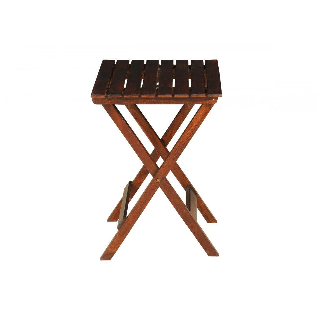 Latt Folding Table | Sheesham Wood Portable Side Table | Patio Table