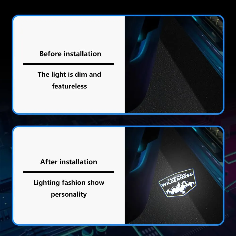 LED Car Door Logo Lights Courtesy Projector Laser Welcome Light Puddle lamp 2 pcs Compatible with Forester Outback Legacy Ascent Car Accessories (Wilderness-White, Wilderness)
