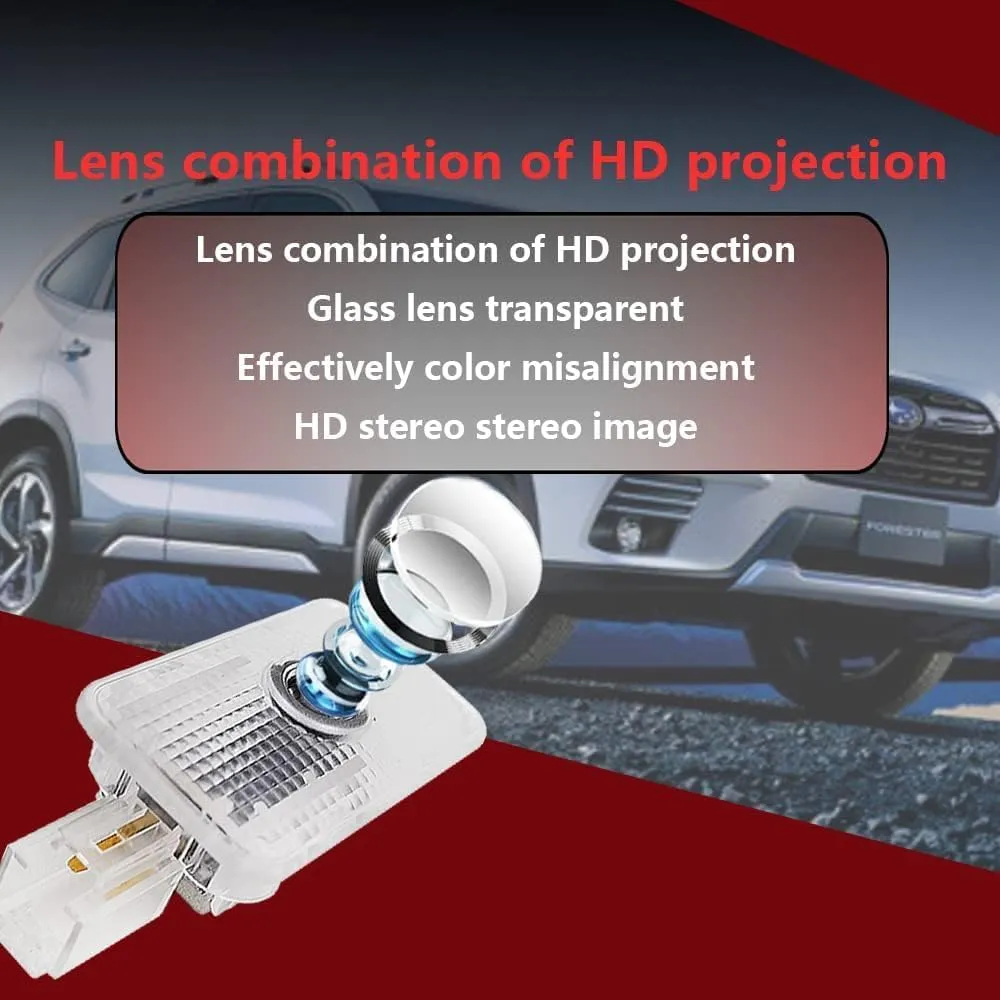 LED Car Door Logo Lights Courtesy Projector Laser Welcome Light Puddle lamp 2 pcs Compatible with Forester Outback Legacy Ascent Car Accessories (Wilderness-White, Wilderness)