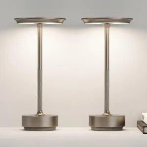 LED CordlessTable Lamp,Rechargeable USB-C Battery Operated Table Lights IP54 Waterproof 3 Levels Brightness Light with Memory Function,Cordless Light for,Dining Room, Cafe,Bars(2P Coffee)