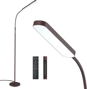 Led Floor Lamp with 4 Color Temperature and Stepless Dimmer, Remote and Touch Control Floor Lamp, Adjustable Gooseneck Standing Lamp for Living Room