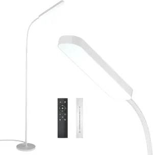 Led Floor Lamp with 4 Color Temperature and Stepless Dimmer, Remote and Touch Control Floor Lamp, Adjustable Gooseneck Standing Lamp for Living Room