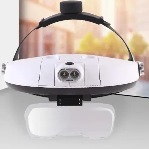 LED Head Torch,Head Mount Magnifier Glasses with Detachable Bright LED Head Lamp - 5 Interchangeable Lenses: 1.0X, 1.5X, 2.0X, 2.5X, 3.5X Magnification