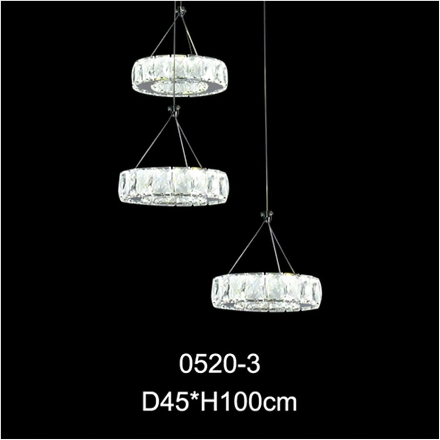 LED Modern Chandelier Lamp Modern LED Crystal Chandelier Light Lamp Compatible with Home Decorative Cristal Lustre Chandeliers(D45*H100cm)