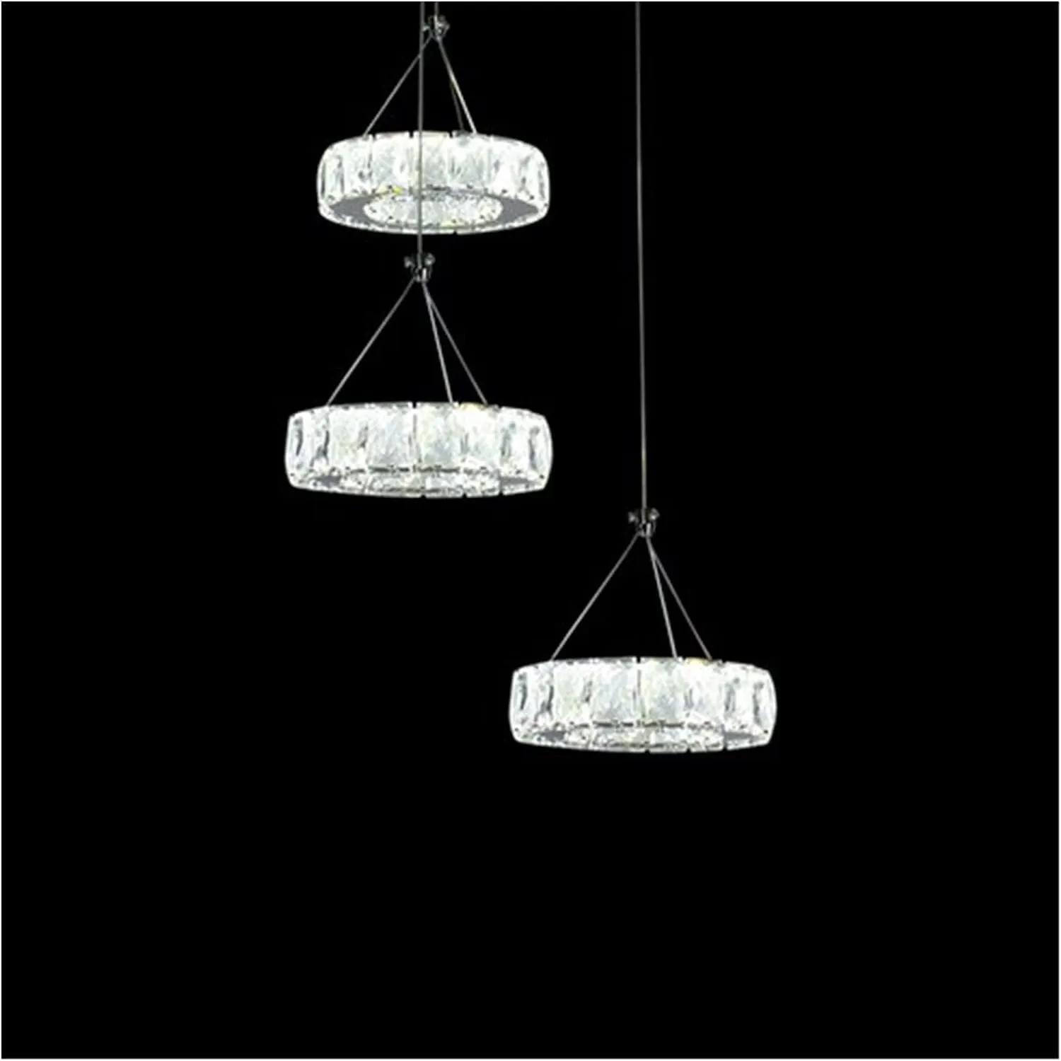 LED Modern Chandelier Lamp Modern LED Crystal Chandelier Light Lamp Compatible with Home Decorative Cristal Lustre Chandeliers(D45*H100cm)