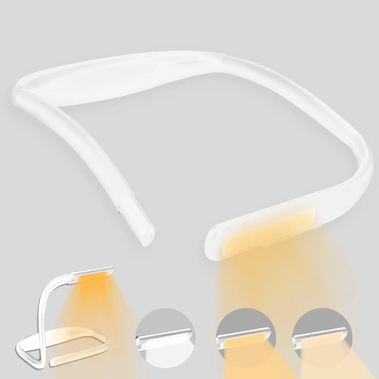 LED Neck Reading Light, Book Light for Reading in Bed, Adjustable Brightness Desk Lamp,3 Color, with Bendable Arms, Suitable for Repairing, Night Running, Walking, Knitting, Camping