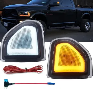 LED Ram 2500 side Tow mirror turn signal light Running Lamp Kits Compatible with 2010-2021 Dodge Ram 1500,2019-2023 Ram 1500 Classic 2010-2018 Ram 2500 3500 Smoked Lens