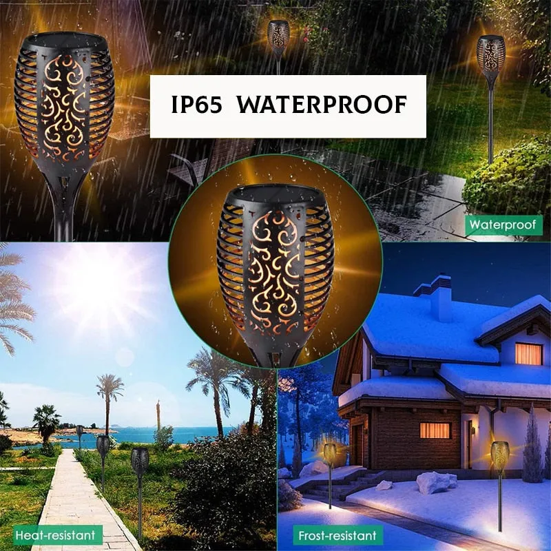 LED Solar Flame Light Garden Lamp