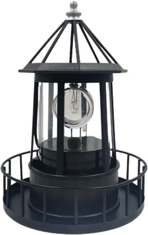 LED Solar Powered Lighthouse, 360 Degree Rotating Lighthouse Lamp, IP65 Waterproof LED Solar Lighthouse Lamps Towers Statue Lights for Outdoor Garden Pathway Patio
