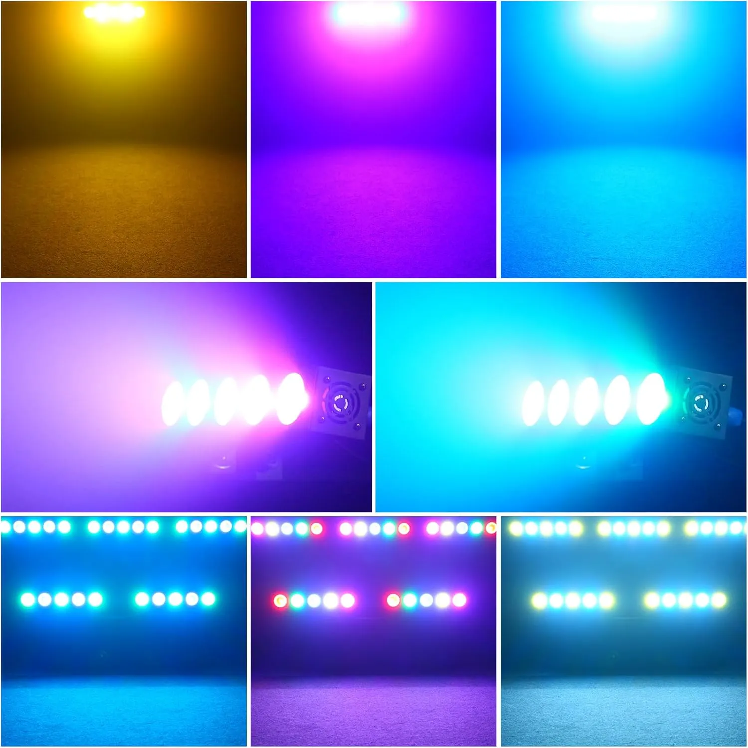 LED Stage Wash Light Bar: 50W 5PCS 4 in1 RGBW COB DJ Light with DMX Control,Sound Activated,Auto Play,Master-Slave Modes Uplight for Party Wedding Live Show Stage Lighting (2 Pack)