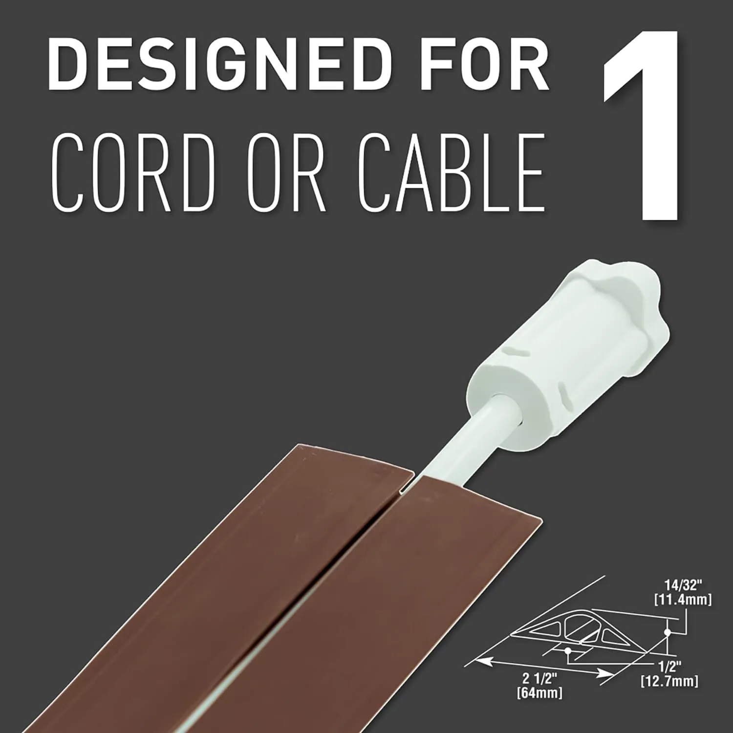 Legrand Wiremold CDB-5 Corduct 5 Foot Cord Cover for Floors, Holds 1 Cord or Cable, Brown (1 Pack)