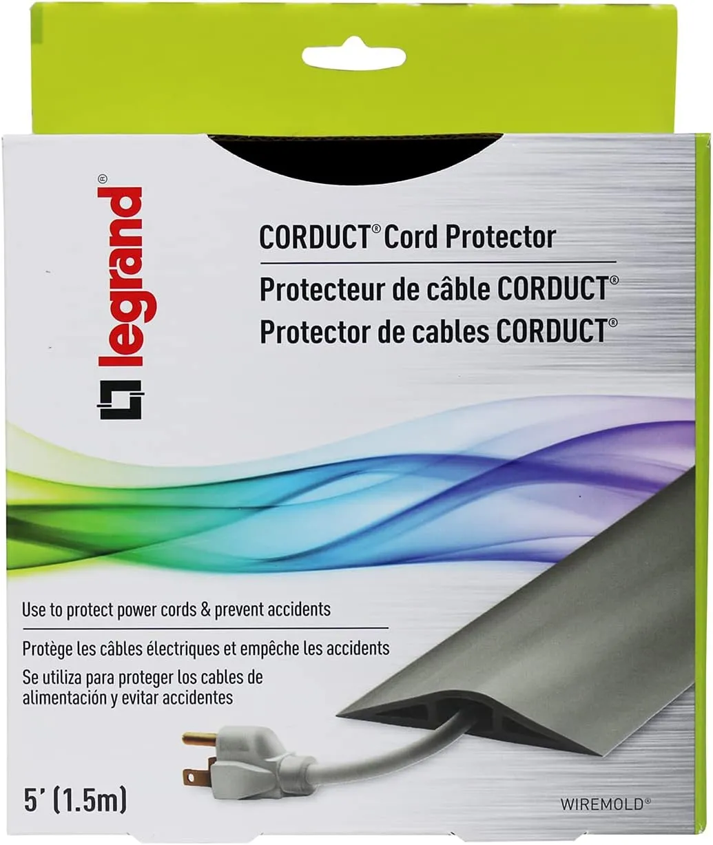 Legrand Wiremold CDB-5 Corduct 5 Foot Cord Cover for Floors, Holds 1 Cord or Cable, Brown (1 Pack)