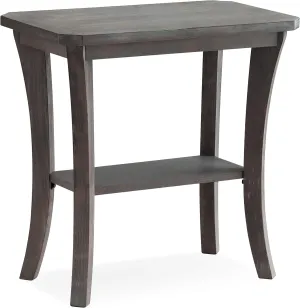 Leick Home 10305-RG Rustic Wire Brushed Driftwood Narrow Side Table with Shelf, Rustic Gray