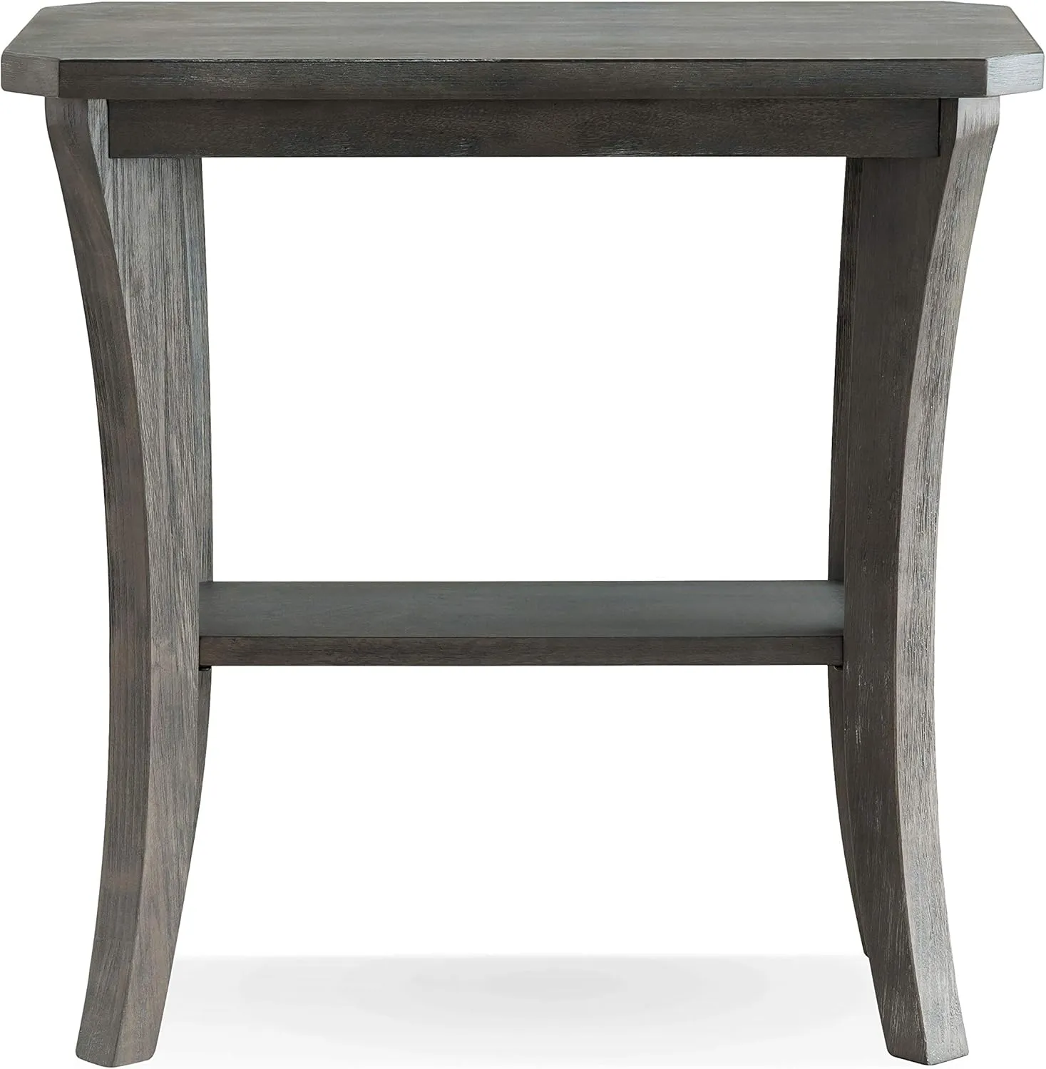 Leick Home 10305-RG Rustic Wire Brushed Driftwood Narrow Side Table with Shelf, Rustic Gray